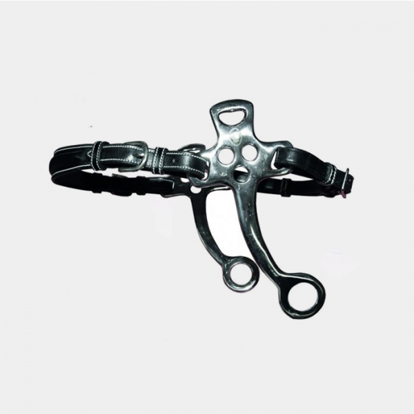 JUMPIN - Hackamore cuir branches courtes et plates